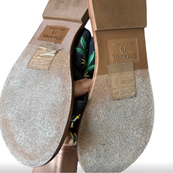 Soludos floral and beaded cross strap sandals - Picture 5 of 6